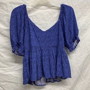 American Eagle Smocked Peplum Top